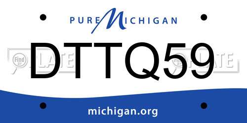 DTTQ59 Michigan License Plate