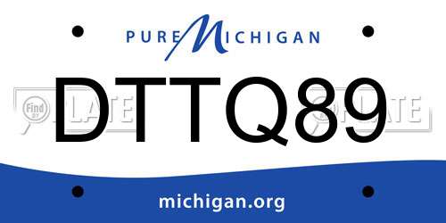 DTTQ89 Michigan License Plate