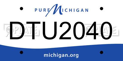 DTU2040 Michigan License Plate