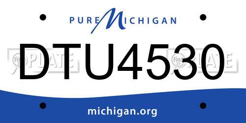 DTU4530 Michigan License Plate