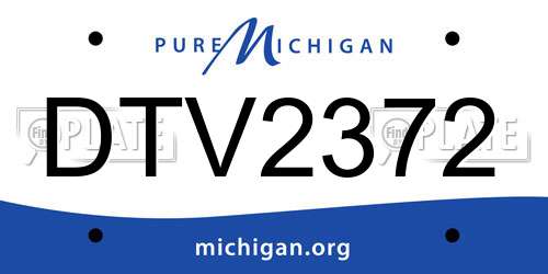 DTV2372 Michigan License Plate