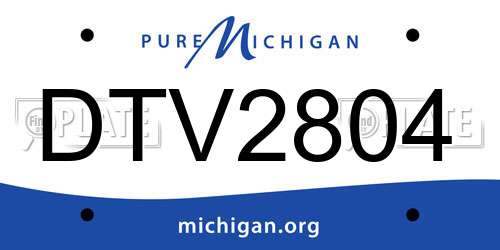DTV2804 Michigan License Plate