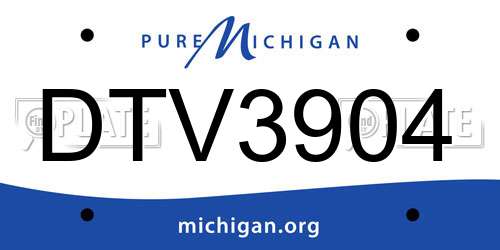 DTV3904 Michigan License Plate