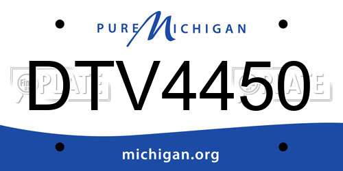 DTV4450 Michigan License Plate