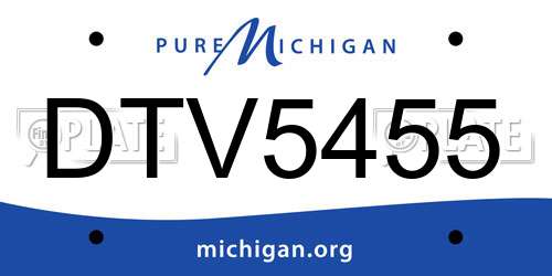 DTV5455 Michigan License Plate