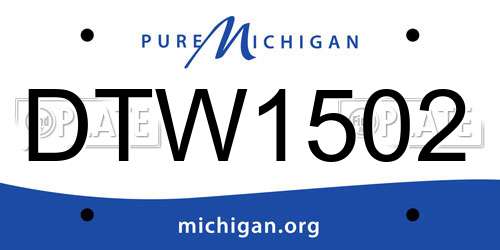 DTW1502 Michigan License Plate
