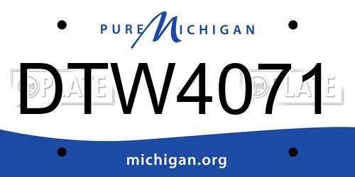 DTW4071 Michigan License Plate