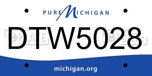 DTW5028 Michigan License Plate
