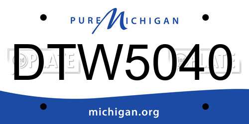 DTW5040 Michigan License Plate