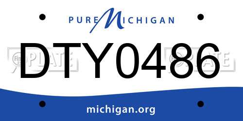 DTY0486 Michigan License Plate
