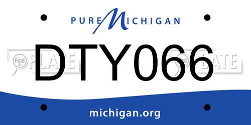 DTY066 Michigan License Plate