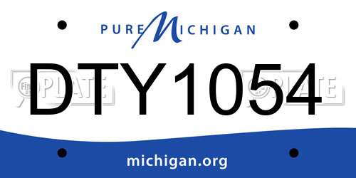 DTY1054 Michigan License Plate