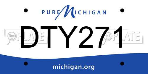 DTY271 Michigan License Plate