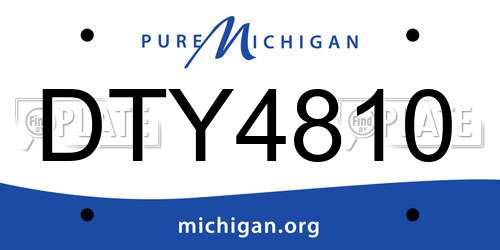 DTY4810 Michigan License Plate