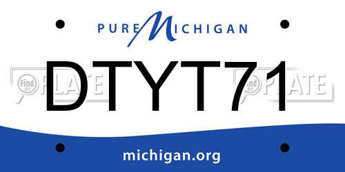 DTYT71 Michigan License Plate