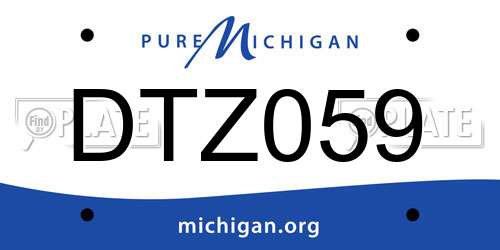 DTZ059 Michigan License Plate