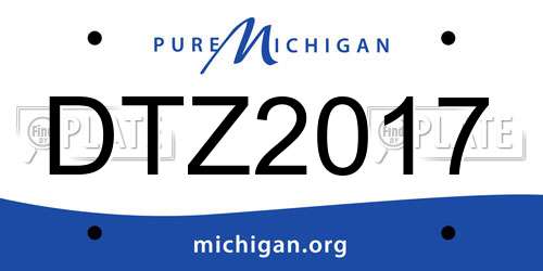DTZ2017 Michigan License Plate