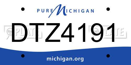 DTZ4191 Michigan License Plate