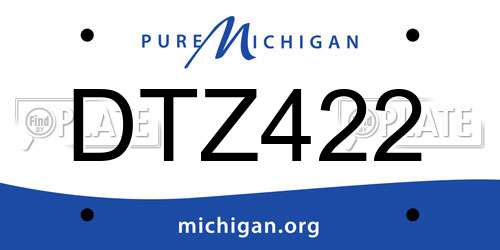 DTZ422 Michigan License Plate