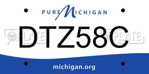 DTZ58C Michigan License Plate