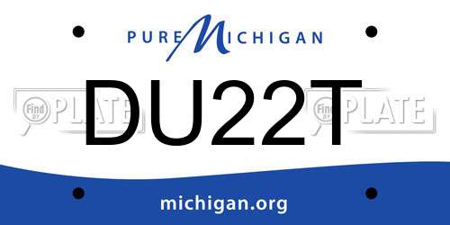 DU22T Michigan License Plate