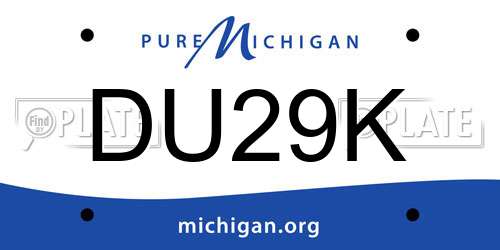 DU29K Michigan License Plate