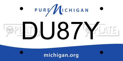 DU87Y Michigan License Plate