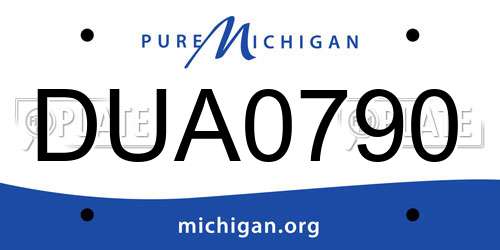 DUA0790 Michigan License Plate