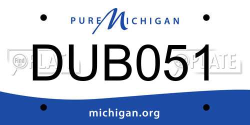 DUB051 Michigan License Plate
