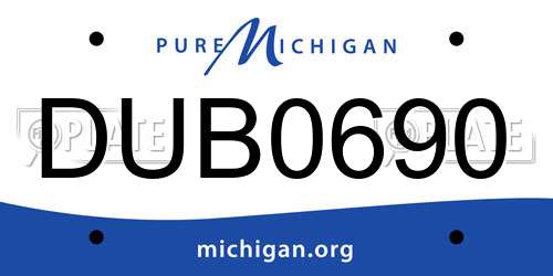 DUB0690 Michigan License Plate