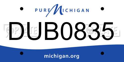 DUB0835 Michigan License Plate