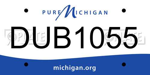 DUB1055 Michigan License Plate