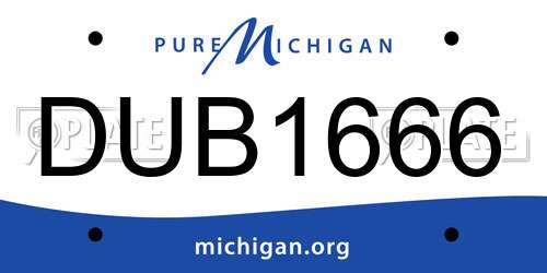 DUB1666 Michigan License Plate