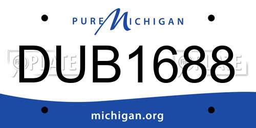 DUB1688 Michigan License Plate