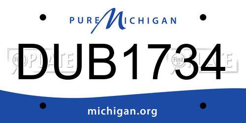 DUB1734 Michigan License Plate