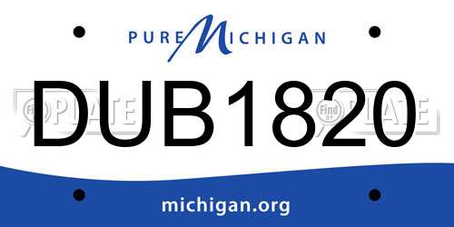 DUB1820 Michigan License Plate