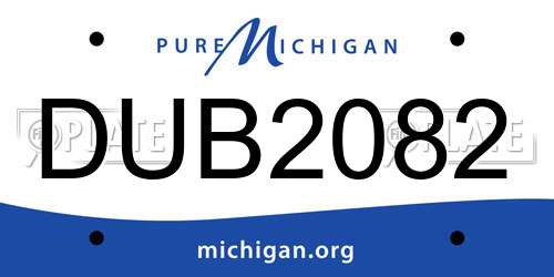 DUB2082 Michigan License Plate