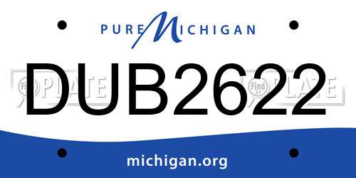 DUB2622 Michigan License Plate