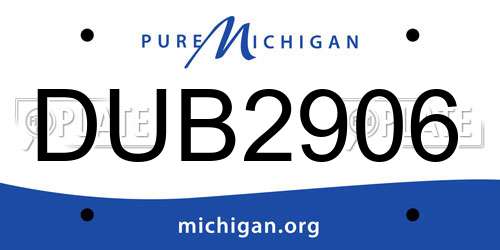 DUB2906 Michigan License Plate