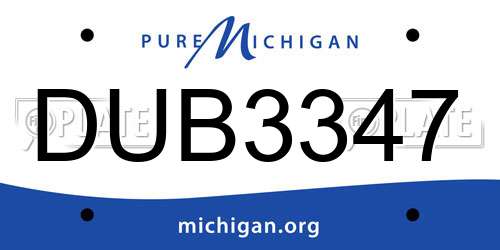 DUB3347 Michigan License Plate