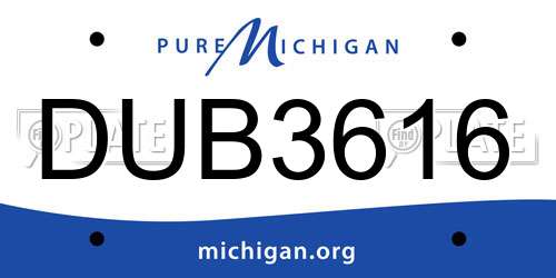 DUB3616 Michigan License Plate