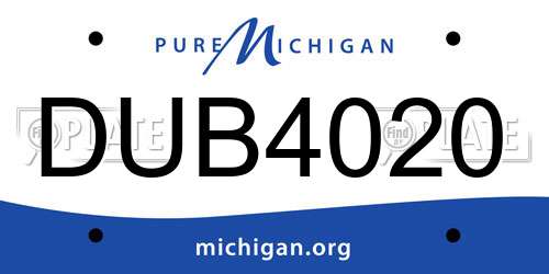 DUB4020 Michigan License Plate