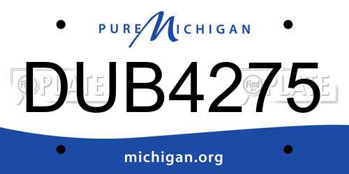 DUB4275 Michigan License Plate