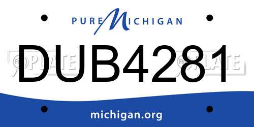 DUB4281 Michigan License Plate