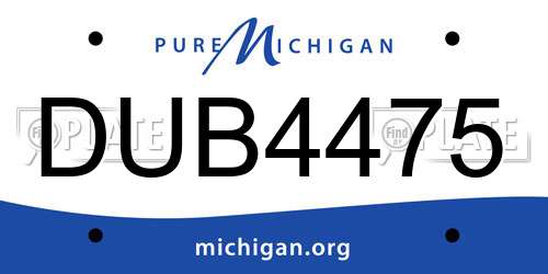 DUB4475 Michigan License Plate