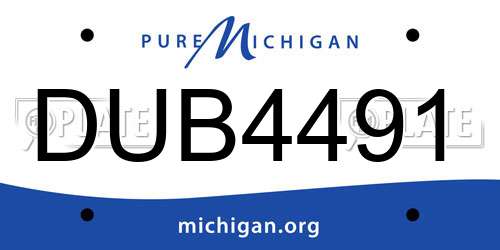 DUB4491 Michigan License Plate