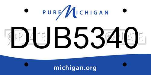 DUB5340 Michigan License Plate