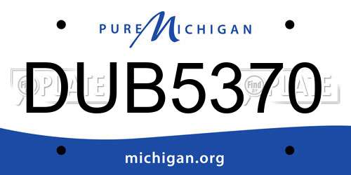 DUB5370 Michigan License Plate