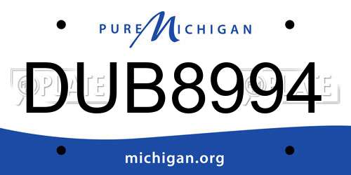 DUB8994 Michigan License Plate