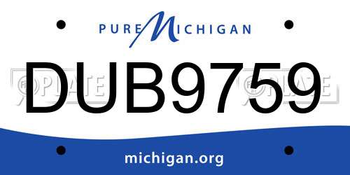 DUB9759 Michigan License Plate